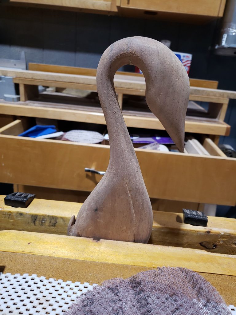 Goose in a vise